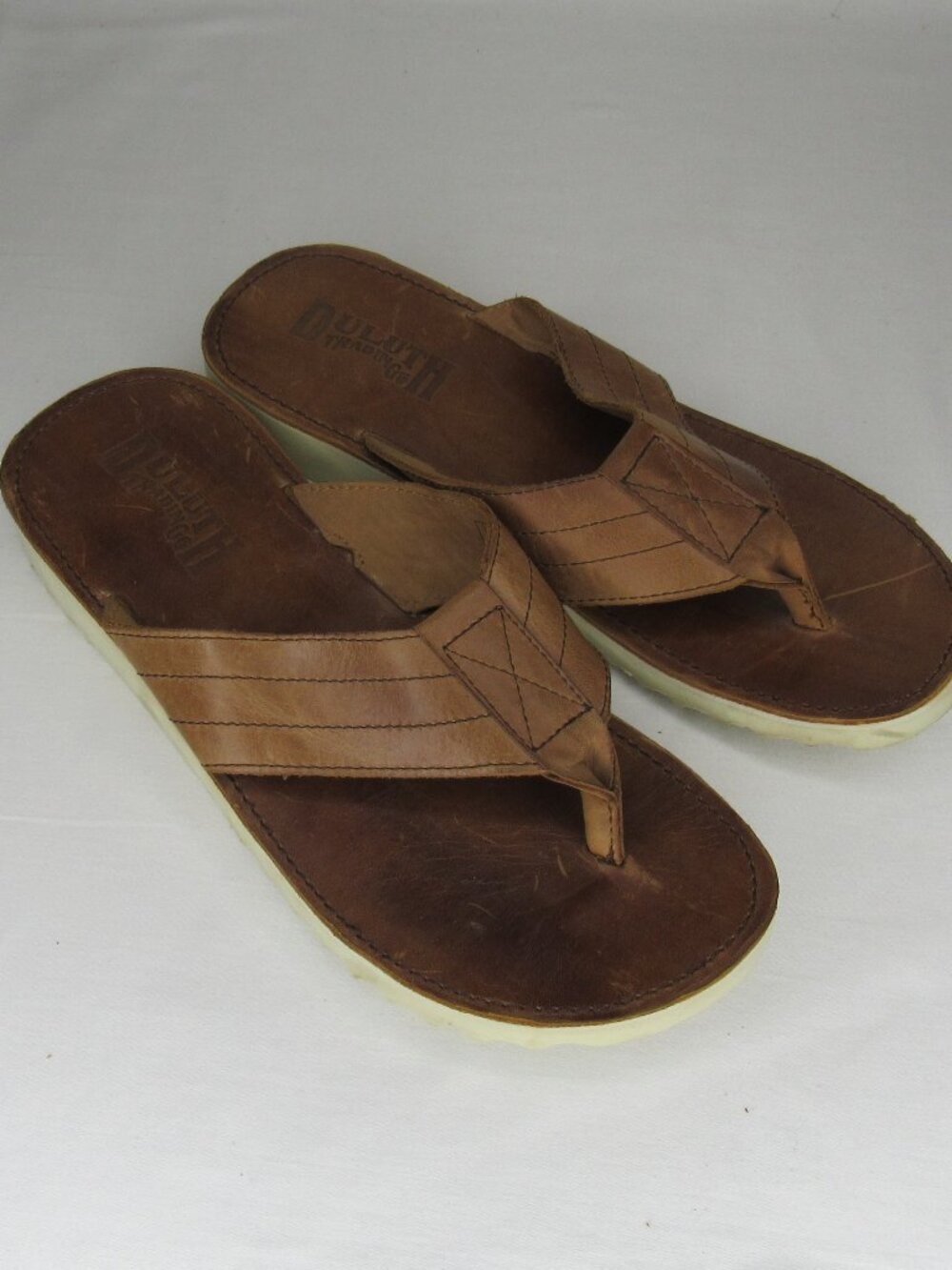Duluth Trading Co. Brown Leather Flip Flop Sandal Men's 10
